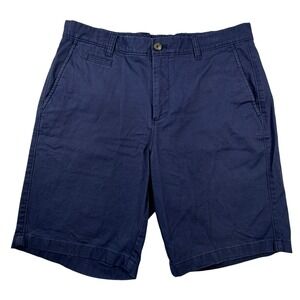 Johnnie-O Mens 34 Navy Blue Chino Golf Shorts Cotton Stretch Flat Front